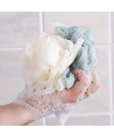 4x Baby Bathing Sponge Balls - Soft Shower Sponges Massage Bathing Accessories & Hooks - Buy Online on GoSupps.com