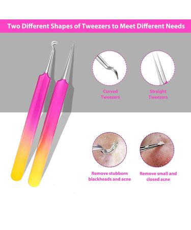 Glamne Blackhead Remover Pimple Popper Kit - Rosy Yellow Acne Comedone Extractor Tools - Buy Online on GoSupps.com