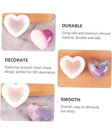 STOBOK 2pcs Love Mold Fondant Molds Silicone Soap Molds Heart Shape Silicone Heart De para Gelatinas Resin Silicone Molds Soap Silicone Molds Cake Heart-Shaped White Listing Silica Gel White 7.9x6.5cm - Buy Online on GoSupps.com