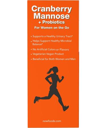 Now Foods Cranberry Mannose + Probiotics for Women | 24 Packets (0.21 oz each) - Stay Healthy on the Go! - Buy Online on GoSupps.com