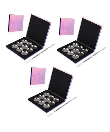 3 Sets empty makeup tray blush powder trays lipstick palette empty eyeshadow makeup palette empty palette kit for makeup make up kit eye shadow box magnet paper travel mediumx3pcs As Shownx3pcs