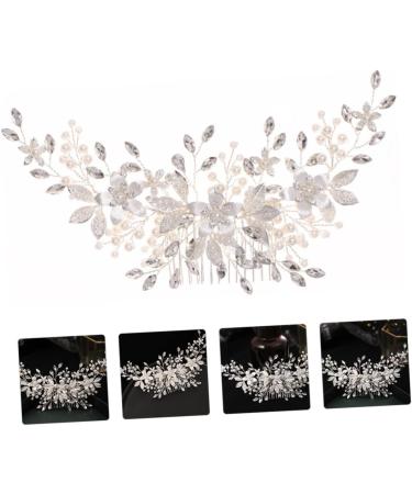 FRCOLOR Set of 2 Alloy Pearl Hair Comb Hair Accessories Bridal Veil Comb Pearl Jewellery Tiara Headwear for Bridal Headpiece Beads Manual Decorate Iron Wire - Buy Online on GoSupps.com