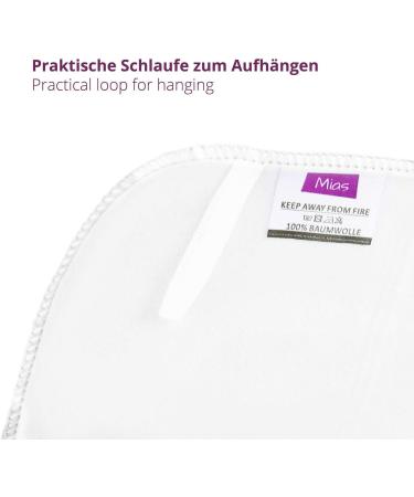 Mias 10 Baby Washcloths - Molton Flannel White Cotton - Non-Toxic Baby & Cosmetic Cloths - 24x24cm - Buy Online on GoSupps.com
