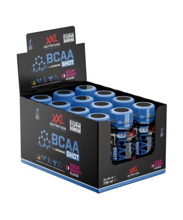 XXL Nutrition - BCAA Shot - High Dose of BCAAS - includes arginine practical 60ml shot high -dose amino acids Shot - Sour Berry - 12 Pack Sauren Berries 12 Pack