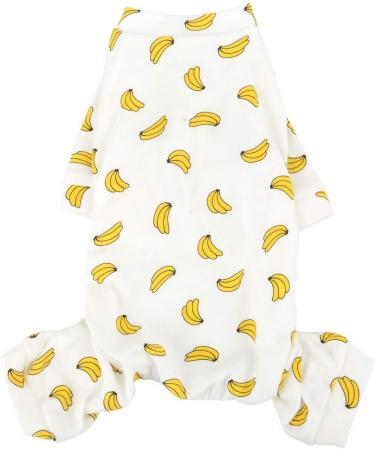 Zunea Little Dog Overall - Enchanting Banana Romper | Soft Cotton Pajama Clothing for Pets Unisex 4-Legged Sleepwear for Cats & Puppies (Pack of 1) - Buy Online on GoSupps.com