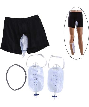 Men Wearable Urine Bag Incontinence Pants Reusable Male Urinal Leg Bag Silicone Urine Funnel Pee Holder Collector with Catheter(Size:M) Medium - Buy Online on GoSupps.com