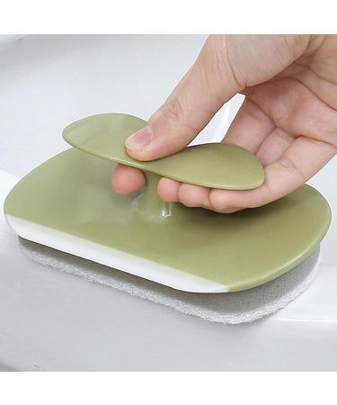 Bathroom Sponge Cleaner - Bathroom Cleaning Sponge with Handle | Shower Cleaning Sponge | Non-Scratch Bathroom Sponge | Handheld Scrub Brush | Best Sponge for Hard Water Stains Tiles Soap Scum Green - Buy Online on GoSupps.com