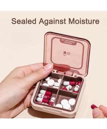 Small Pill Box BPA Free Pill Case with 4 Large Compartmensts to Hold Vitamins Moistureproof Portable Pill Box Organiser for Travel (Deep Red) - Buy Online on GoSupps.com