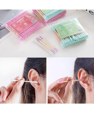 FSSTUD 200 Pcs Double Head Spiral Cotton Swabs for Ear Cleaning and Makeup Removal - Green - Buy Online on GoSupps.com