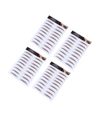 BIUDECO Fake Eyebrow Stickers 4pcs Eyebrow Stickers Waterproof Stickers Eyebrow Tattoos 6d Hair-like Eyebrows Stickers 4d Mold