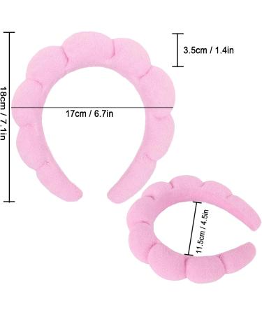 MapofBeauty 2 Pieces Spa Headband Women Fashion Puffy Head Wear Hair Accessory Sponge Soft Hairband (Black/Pink) - Buy Online on GoSupps.com