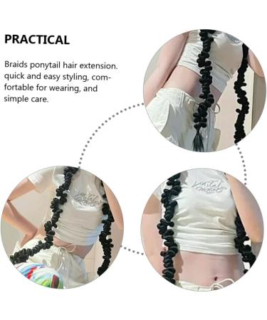 Ipetboom Braid Wigs Wig Braid Ponytail Gabor Wigs for Women Braided Ponytail Women Hair Extensions Braid Wig Hair Extensions for Braids High Temperature Wire Personality Women's Extend 75X8CM Black - Buy Online on GoSupps.com