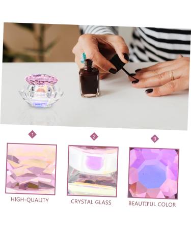 Ipetboom 1pc Nail Art Crystal Cup Glass Dappen Dish for Acrylic Clear Container Shot Glass with Lid Nail Liquid Bowl Glass Dappen Cup Small Crystal Art Glass Variety Pink Love Cup 7.5x6cm Pink - Buy Online on GoSupps.com