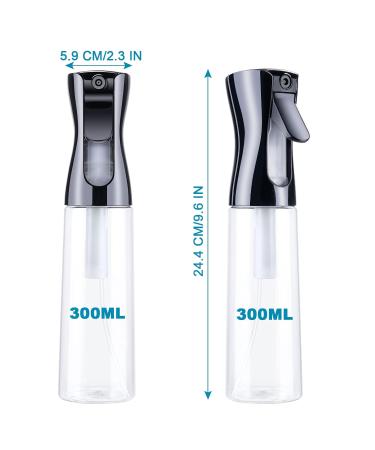 AOOWU 2-Pack Hair Spray Bottle - 300ml Transparent Salon Water Sprayer | Perfect for Hairdressers & Home Use - Buy Online on GoSupps.com