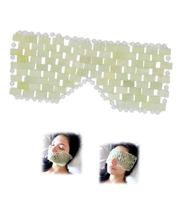 Jade Face Mask Relief Jade Eye Mask Natural Jadestone Eye Mask Skin Care Massage Tool for Swollen Eliminate Wrinkles Dark Circles