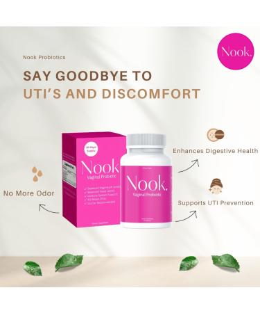 Nook Vaginal Probiotics - 40 Billion CFU for Balanced pH & UTI Prevention | 30-Day Supply | Odor & Yeast Control | Gluten-Free & No Refrigeration Needed - Buy Online on GoSupps.com