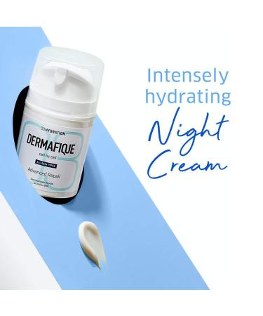 De..rmafi..que Advanced Repair Night Cream with Niacinamide 50g Moisturizer for Face 5x Ceramide Synthesis Boosts Collagen Production Enriched with Pro Vitamin E Suitable for All Skin Types. - Buy Online on GoSupps.com