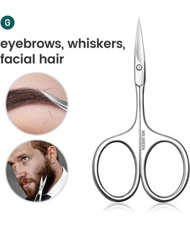 MR.GREEN Professional Curved Blade Eyebrow and Facial Hair Scissors - Stainless Steel Manicure Trimmer for Hair Removal | Mr-2001 - Buy Online on GoSupps.com