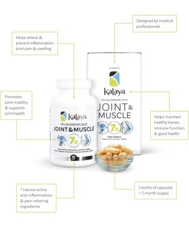 Kalaya 7X joint & Muscle Anti-Inflammatory Supplement (180 capsules) 60 Caps (Pack of 3) - Buy Online on GoSupps.com