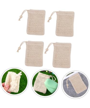 Baluue 8 Pcs Cotton Linen Soap Bag Bar Soap Pouch Soap Net Soap Exfoliating Pouch Bar Soap Bag Khaki 14x9.5cmx2pcs Khakix2pcs - Buy Online on GoSupps.com