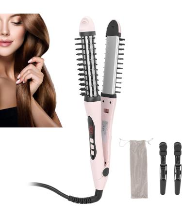 2-in-1 Hair Straightener & Curling Iron - Professional Hot Hair Curler & Round Brush for All Hair Types | 100-240V - International Shipping - Buy Online on GoSupps.com