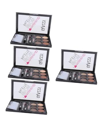 Didiseaon 4 Sets Eyebrow Powder Set Shimmer Eyeshadow Multifunctional Cosmetic Accessory Eyebrow Pencil Brush