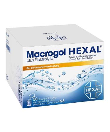 Macrogol Hexal Plus electrolyte |50 bags |Effective help with chronic constipationSets the intestine gently and effectively in motion - Buy Online on GoSupps.com