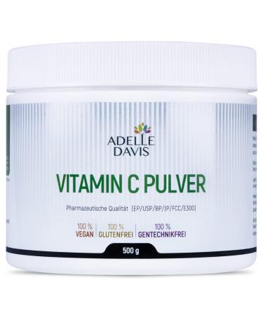 Adelle Davis vitamin C powder 500 grams - pure ascorbic acid from fermentation of genetic engineering -free corn - pharmaceutical quality |1 can with 500g by Adelle Davis 500 g (1 Pack) - Buy Online on GoSupps.com