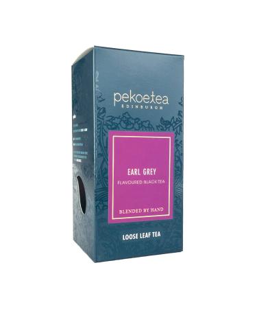 PekoeTea Edinburgh Earl Grey Blue Flower Tea - Chinese Black Tea with Bergamot Oil - Citrus Earl Grey Luxury Blend - Loose Leaf or Teabags 50g Box
