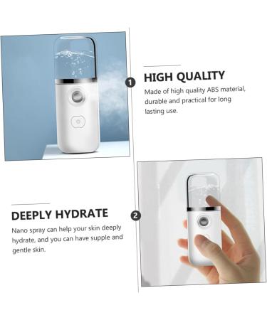 Healeved Hydrating Instrument Nano Mist Sprayer Portable Face Steamer Nano Face Steamer Abs White - Buy Online on GoSupps.com