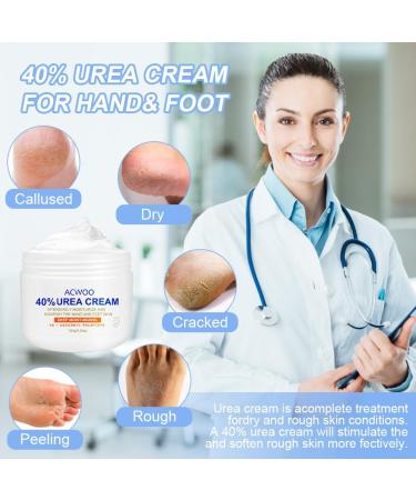 ACWOO 40% Urea Foot Cream - Deep Moisturizing Treatment for Cracked Heels, Dry Skin, Callus Remover - Nourishing & Softening Formula for Feet, Knees, and Hands - Buy Online on GoSupps.com