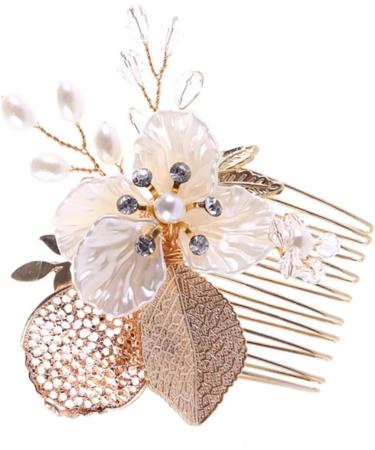 Housoutil 1pc Crystal Hair Comb Wedding Hair Comb Headpiece for Bride Bridal Comb Headwear for Women Gold Hair Comb Bridal Hair Comb Crystal Headpiece Tiara Leaf Miss Accessories - Buy Online on GoSupps.com