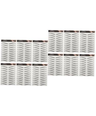 FOMIYES 12 Sheets Imitation Eco Eyebrow Sticker Stickers Artificial Eyebrow Makeup Brow Sticker Stich Hair 1 count (Pack of 1) Blackx2pcs