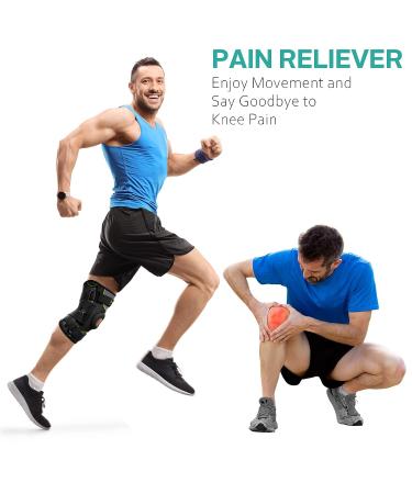 aismile Hinged Knee Brace with Side Stabilizers for Meniscus Tear & Arthritis Pain - X-Large Black - Buy Online on GoSupps.com