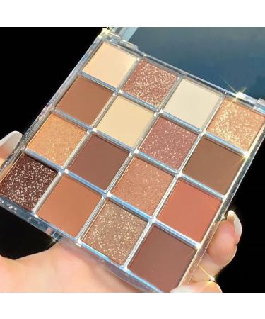 AMY'S DIARY Brown Shiny Gold Eyeshadow Palette Makeup  16 Colors Matte Glitter Eye shadow Long Lasting Colorful Eye Shadow Plattet for Women Girls (J3)
