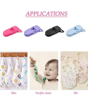 50-Pack Colorful Baby Pacifier Clips & Strips - Hossesta Durable Dummy Holders for Safe & Secure Pacifier Storage - Buy Online on GoSupps.com