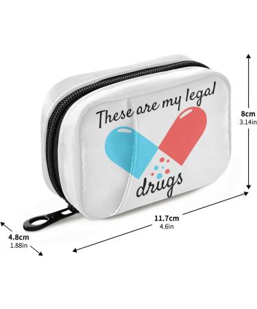 Naanle Blue & Red 7-Day Pill Organizer Bag - Compact Vitamin Travel Case with Zipper | Cartoon Design 4.6x3.14x1.88 Inch - Buy Online on GoSupps.com