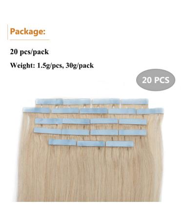 Elailite Invisible Tape In Extensions | Remy Real Human Hair | 20pcs 35cm #70 Bleached White Hair Extensions - Buy Online on GoSupps.com