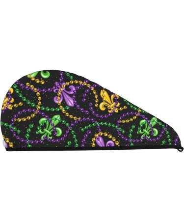 Mardi Gras6 Microfiber Hair Towel - Soft Super Absorbent Wrap for Women Quick Dry Coral Velvet Hair Cap for Long Curly & Thick Hair - Best for International Shipping - Buy Online on GoSupps.com