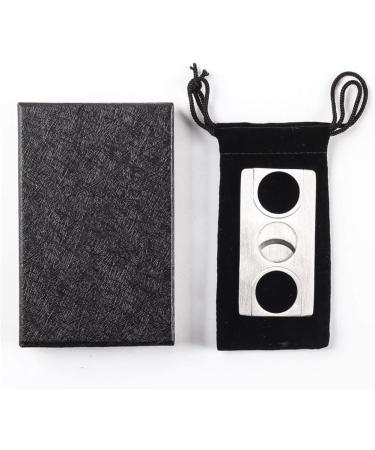 Cigar Boxs Humidors Cigar Cutters Guillotine Stainless Steel Double Self Sharpeniblades High Grade Brushed Finish Elegant Pouch and Gift Box - Buy Online on GoSupps.com