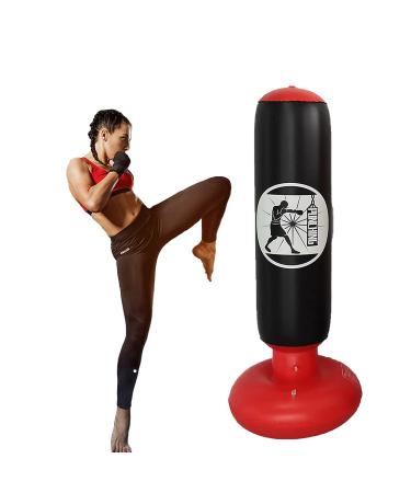 Punching Bag for Kids and Adults,can Practicing Boxing, MMA at Home or in The Office Inflatable Free Standing Punching Bag,Fitness Sport Stress Relief black