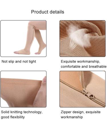 Buy Medical Knee-High Calf Compression Stockings 20-30 mmHg for Varicose Veins & Edema Open Toe Support Stockings for Men & Women (Skin Color) - International Shipping Available - Buy Online on GoSupps.com