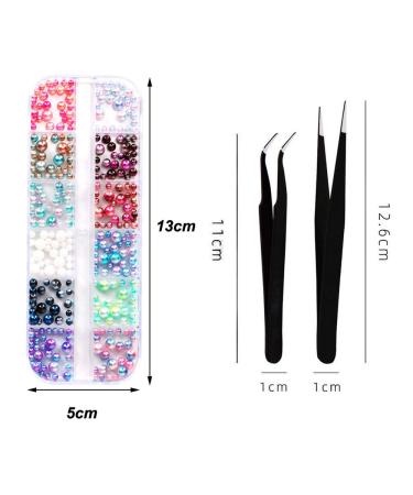 Zasiene Nail Art Rhinestones Kit - 4 Box Glitter Sequin Set & Crystals for Stunning Nail Decorations with 2 Tweezers - Buy Online on GoSupps.com