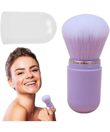 Fellflying Retractable Makeup Brushes | Travel Powder Brush Portable Face Brush with Lid for Foundation Blush Bronzer & Powder Travel Friendly purple - Buy Online on GoSupps.com