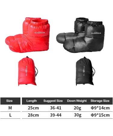 Lixada Ultralight Winter Duck Down Booties - Warm & Cozy Water-Resistant Slippers for Camping & Sleeping Bag - Men & Women - Black (Large) - Buy Online on GoSupps.com