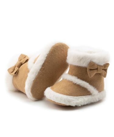 Sonsage Infant Baby Girls Boys Snow Boots Soft Anti-Skid Sole Ankle Premium Booties Newborn Toddler Prewalker Winter Warm Crib Shoes 12-18 Months A01 Yellow
