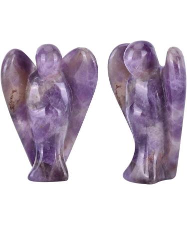 Angel Decorations Beautiful Elegant Angel Clear Crystal Healing Statue Carved Quartz Peace Angel(Amethyst) - Buy Online on GoSupps.com