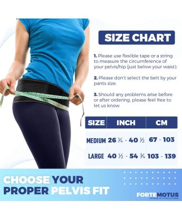 FORTEMOTUS Sacroiliac SI Joint Hip Belt Fully Adjustable Lower Back Support Relief from Si Joint Sciatica Pelvis Back Pain Hip Braces for Sacral Nerve Hip Braces for Women and Men Obsidian Medium - Buy Online on GoSupps.com