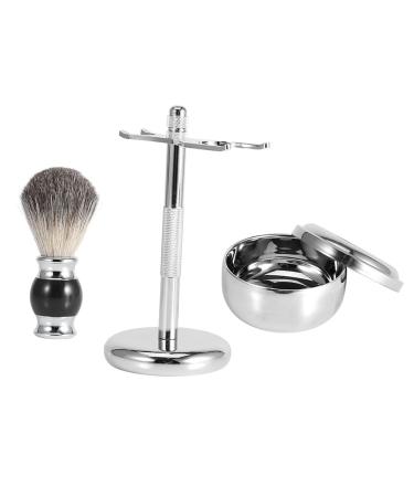 Syrisora Professional Men's Shaving Set - Badger Hair Brush Alloy Stand & Soap Bowl | Premium Grooming Essentials - Buy Online on GoSupps.com