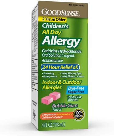 GoodSense Children's All Day Allergy Relief Grape & Bubble Gum Flavored Antihistamine Oral Solutions 2-4 oz - Buy Online on GoSupps.com
